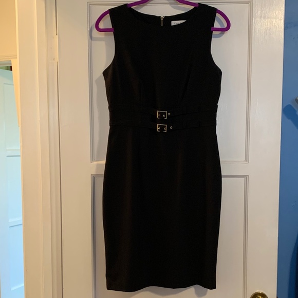 Calvin Klein Gold Tone Detail Dress - Picture 1 of 15